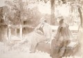Ksenian ja Nedrovin tapaaminen puistossa Nevan saarilla Realismo ruso Ilya Repin
